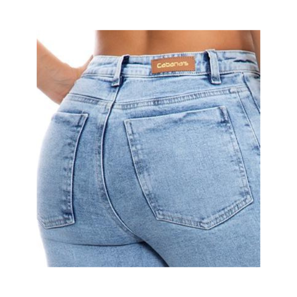 Jeans Colombianos Vaquero Mujer Recto Claro con Brillantes