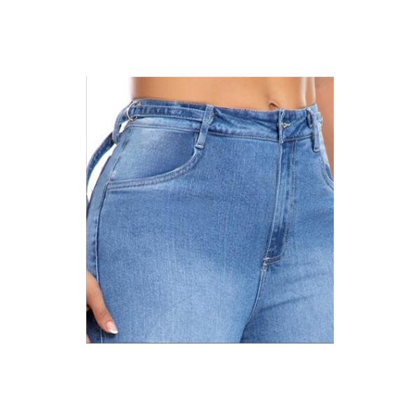 Jeans Colombianos Vaquero Mujer Recto con Rotos y Bolsillo Brillantes