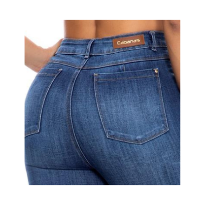 Jeans Colombianos Vaquero Mujer Recto Ancho Azul Oscuro