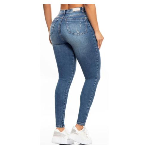 Jeans Vaquero Skinny Mujer Súper Elástico Colombiano Ajuste Ligeramente Pequeño