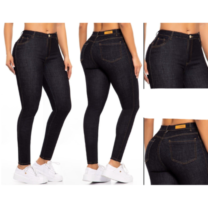 Jeans Vaquero Skinny Mujer Súper Elástico Colombiano Ajuste Ligeramente Pequeño